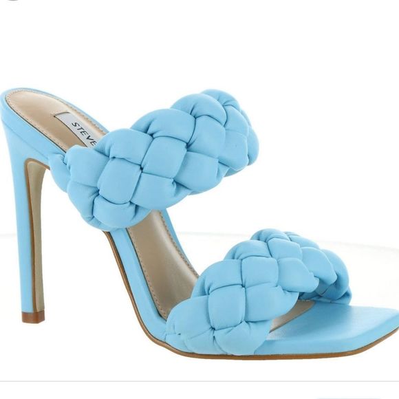 STEVE MADDEN KENLEY BRAIDED BLUE SHOES HEELS SANDALS - Picture 1 of 6